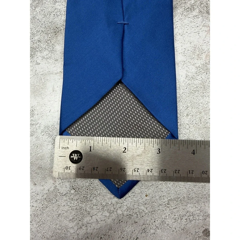 Joseph &‎ Feiss 100% Silk Tie Mens One Size Blue Solid Satin Classic Necktie